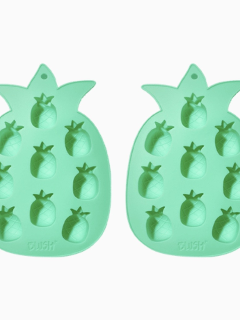 2 X BLUSH Silicone Pineapple Shaped Ice Mold Trays ~ Brand New!!